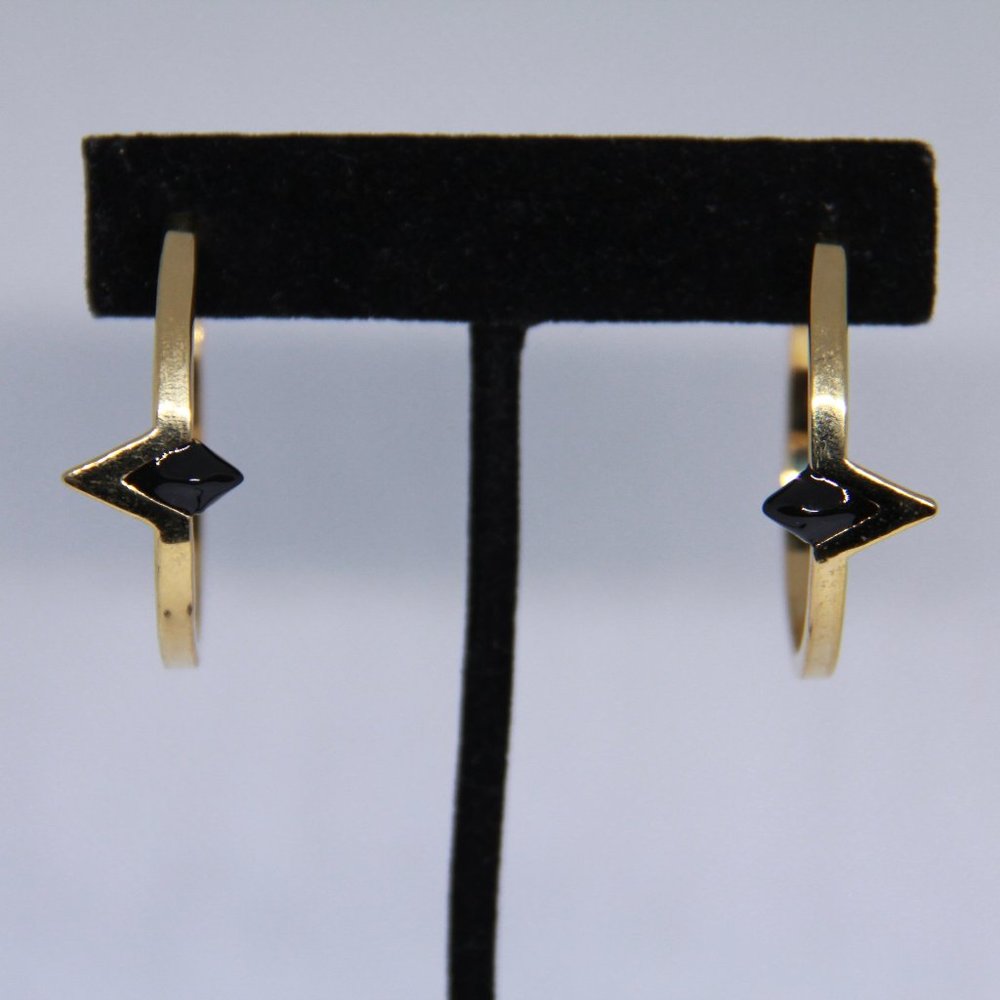 House of Harlow Gold with Black 1.25" Hoops
